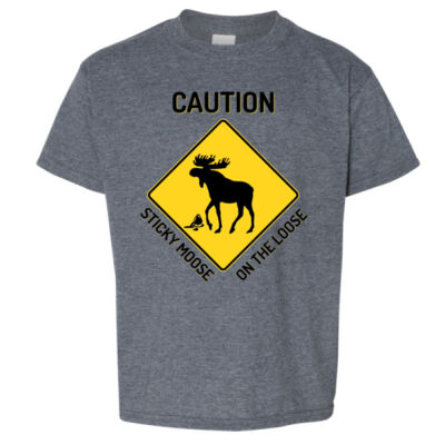 Caution Sticky Moose - Youth Softstyle® T-Shirt Thumbnail