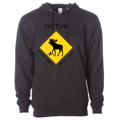 Caution Sticky Moose - Midweight Hooded Sweatshirt Thumbnail